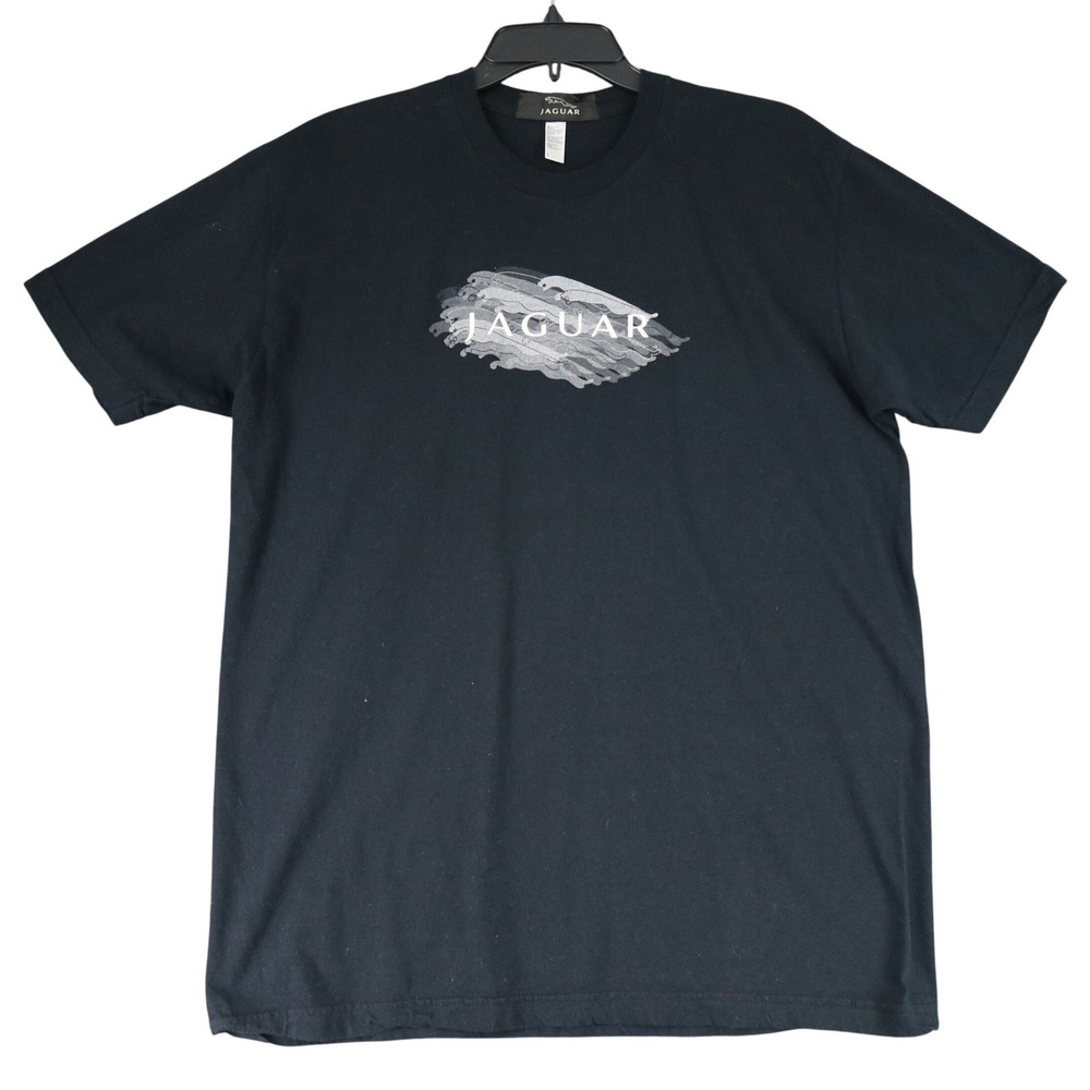 Jaguar Brand Graphic Tee Mens L Black Motion Logo Short Sleeve Car Enthusiast